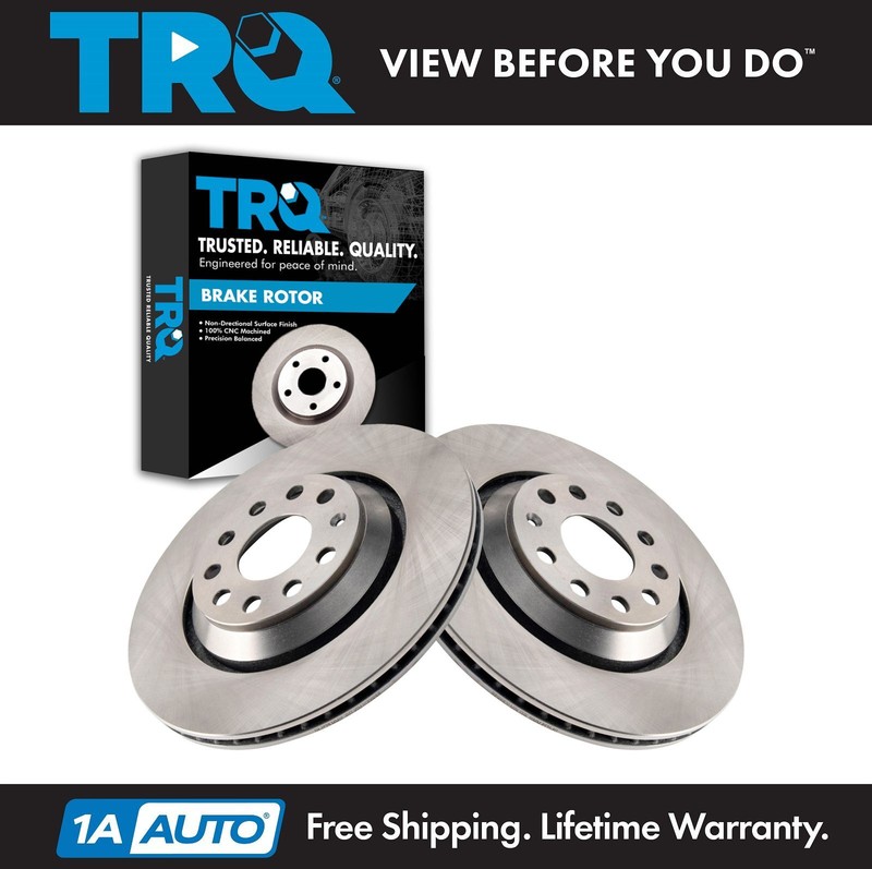 Rear Replacement Brake Rotor Pair for VW Golf Passat GTI Audi A3 S3 TT