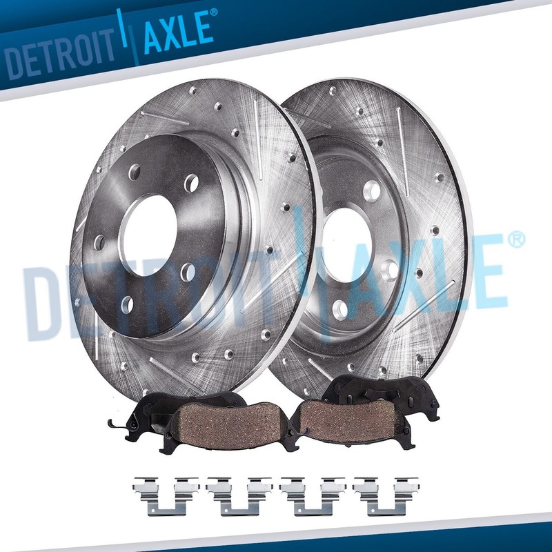 Rear Drilled Rotors + Ceramic Brake Pads for 2001 – 2006 Acura MDX Honda Pilot