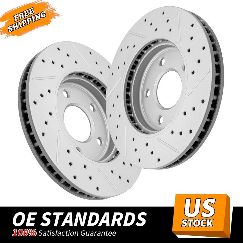 283mm Front Drilled Brake Disc Rotors for Chevy City Express Nissan LEAF NV200