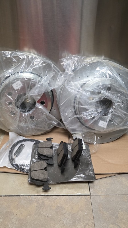 BMW X3 2004-10 Rear Slotted Brake Disc Rotors Pads 2004 2005 2006 2007 2008-2010