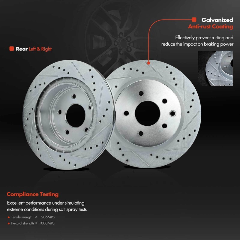 Front & Rear Drilled Brake Rotors & Ceramic Pad for Nissan Maxima 09-17 V6 3.5L gallery