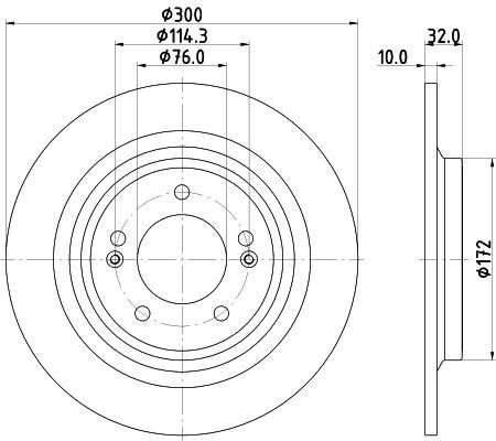 Brake Disc Fits Hyundai Kia Mintex MDC3040C Outer Ø 300mm Solid 1 Year Warranty
