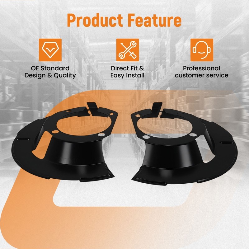 Brake Dust Shield Front L&R for Dodge Ram 1500 V6 V8 2000-2001 Direct Fit gallery