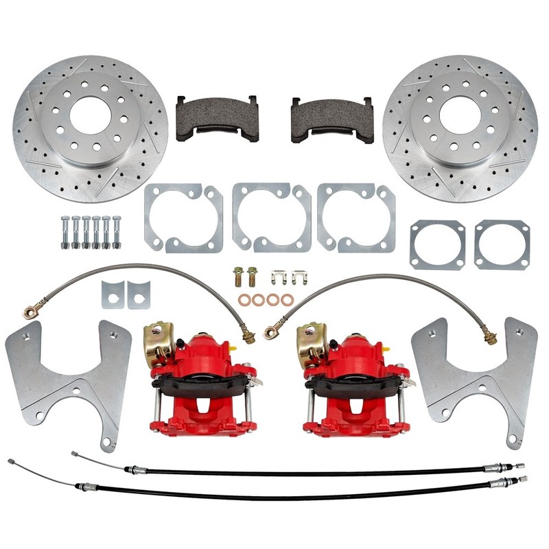 For 1968-1974 GM F/X-Body 10 & 12 Bolt St Rear Disc Brake Kit With Red Calipers gallery
