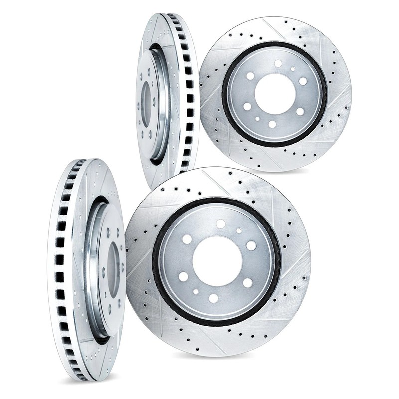 For Isuzu Rodeo 94-00 DFC Premium Drilled & Slotted Front & Rear Brake Rotor Set