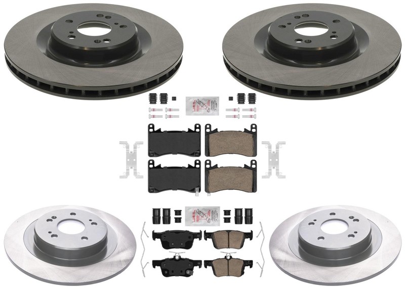 For Acura TLX Type S 3.0L 2021-2025 Coated Disc Brake Rotors Ceramic Brake Pads