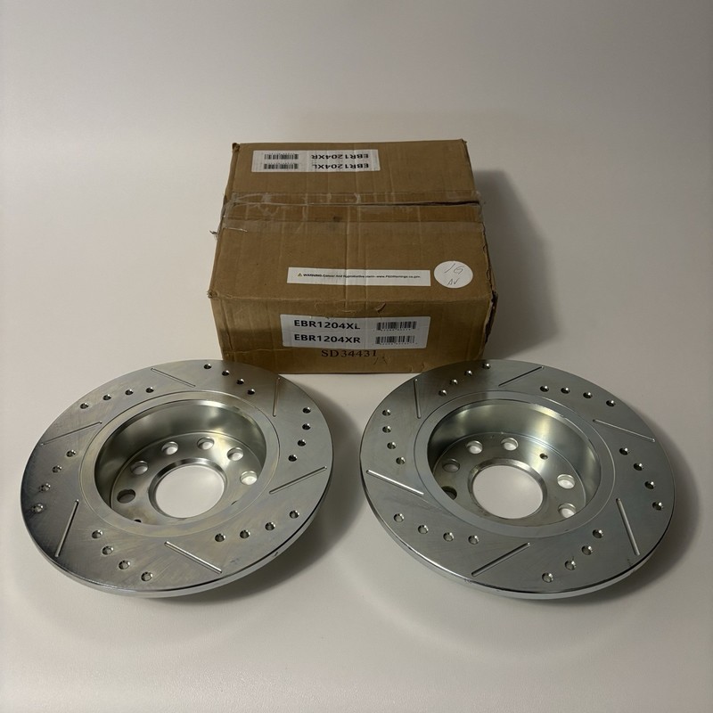 Disc Brake Rotor Set Pair-Rear Drilled, Slotted and Zinc Plated EBR120XL & XR gallery
