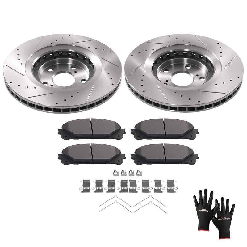 Front Disc Brake Rotors with Pads for Toyota Highlander 2008-2019 S31511 D1324 gallery
