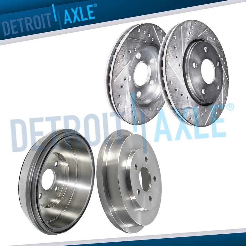 5 Lug Front DRILLED Brake Rotors + Rear Drums for 2009-2011 Chevrolet Chevy HHR