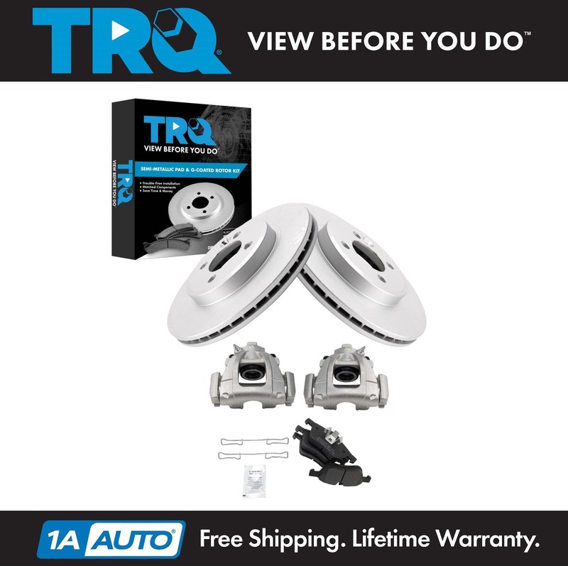 TRQ Brake Pad & Rotor Kit Premium G-Coated Semi-Metallic Fits 02-06 Mini Cooper