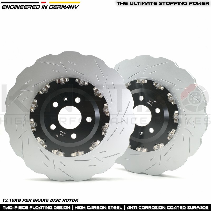 FOR AUDI RS6 C7 RS7 4G TWO PIECE FLOATING FRONT BRAKE DISCS CERAMIC PADS 390mm gallery