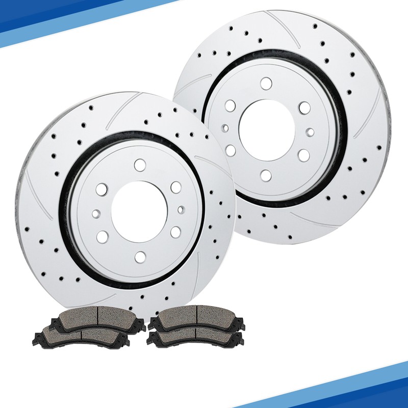REAR Drilled Slotted Brakes Rotors Ceramic Pads 6 Lug 2012 – 2018 for Ford F-150