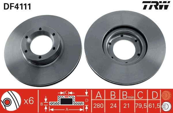 TRW DF4111 Brake Disc for Opel, Renault, Vauxhall