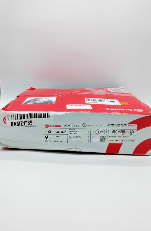 Brembo 09.9793.11 Rear Brake Rotor BMW 1 3 Series 320i 328i 118i OE 34216855007 gallery