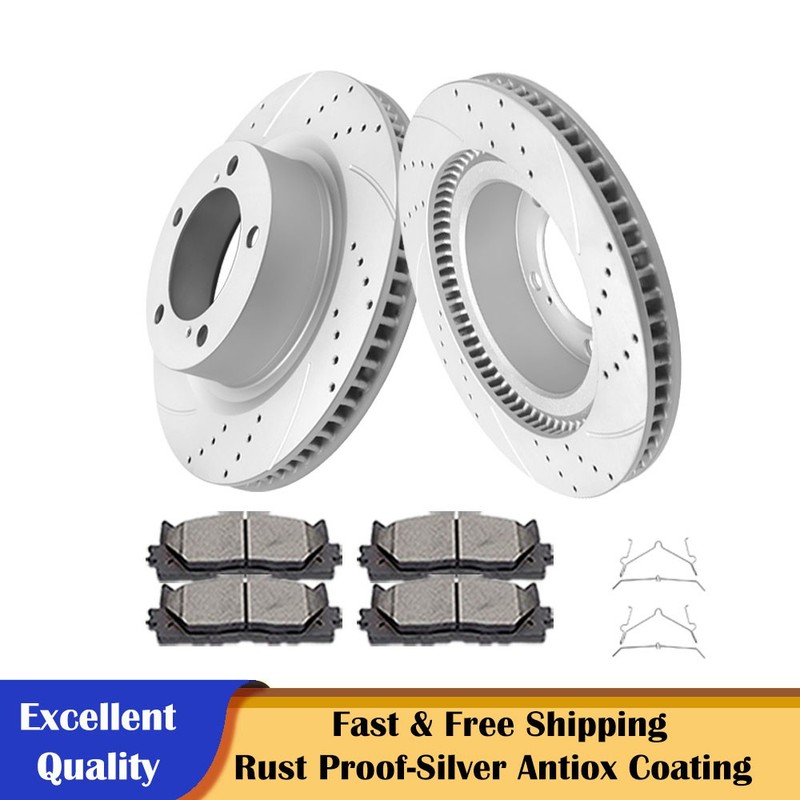 Fit for Toyota Tundra Sequoia Land Cruiser 354mm Front Drilled Rotors Brake Pads