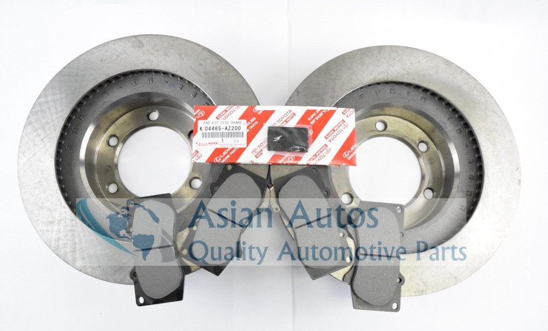 OEM GENUNE TOYOTA 4RUNNER 2003-2009 FRONT BRAKE ROTORS AND PADS KIT gallery