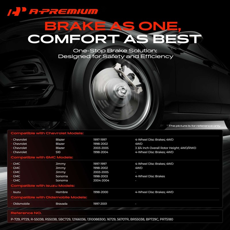 Disc Brake Rotor & Ceramic Brake Pads Rear for Chevy Blazer 97-05 S10 GMC Jimmy gallery