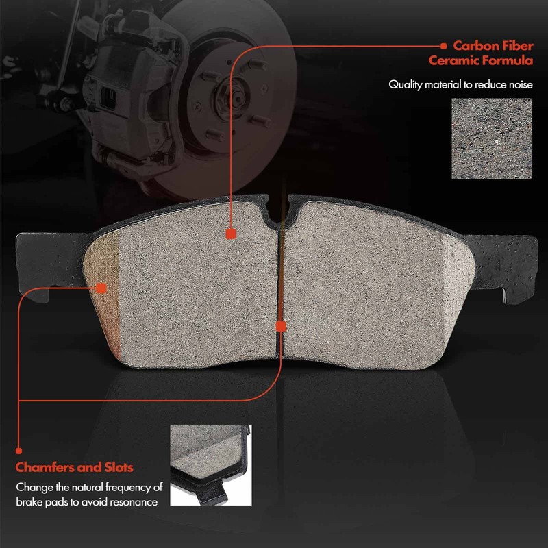6Pcs Front Drilled Brake Rotor & Ceramic Brake Pad for Mercedes-Benz GL350 GL450 gallery