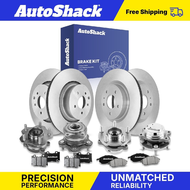 Front Rear Brake Rotors Pads Wheel Hub Kit for Nissan, 370Z 2014-2016