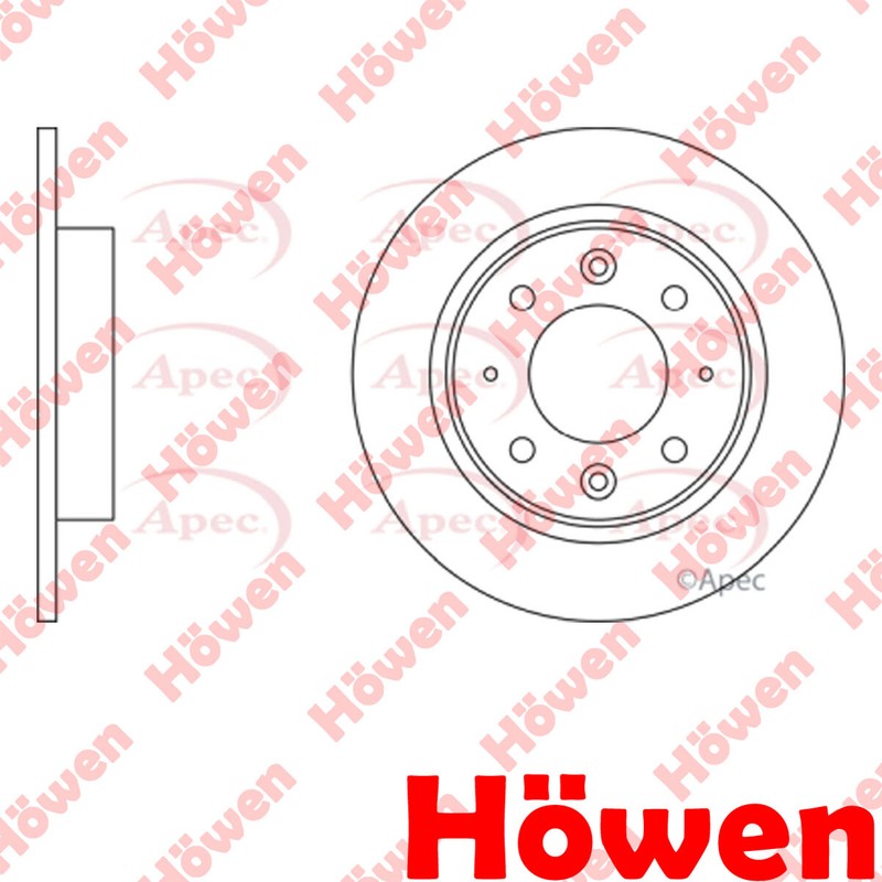 Fits Kia Carens 2000-2007 1.6 1.8 2.0 CRDi 1x Brake Disc Rear Howen 0K9AA26251