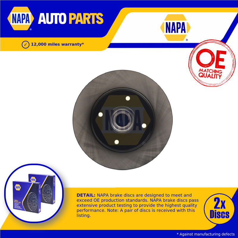 2x Brake Discs Pair Solid fits VAUXHALL CROSSLAND X 1.6D Rear 2017 on 244mm Set