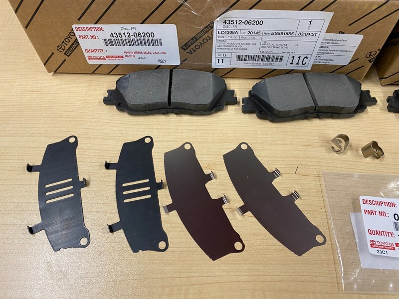 2019-2022 TOYOTA AVALON (EXC TRD) FRONT & REAR BRAKE KIT ROTORS TCMC PADS &SHIMS gallery