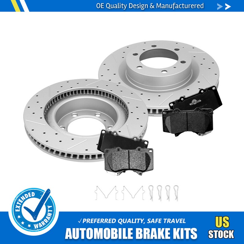 338mm Front Drilled Disc Brake Rotors+Ceramic Pads For Toyota 4Runner 2010-2020