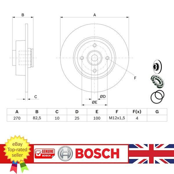 BOSCH Brake Discs For Renault MEGANE 03-12 SCENIC 03-10 7701207898 , 0986479274