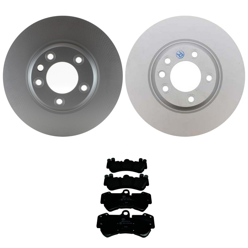 SHW Front Rotors Hella Low-Met Disc Brake Pad Kit For Cayenne Touareg 2004-2006