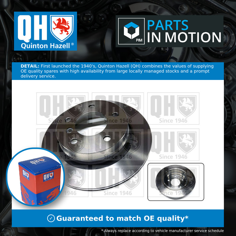 2x Brake Discs Pair Vented Rear 276mm BDC4536 Quinton Hazell Set 34211162315 New
