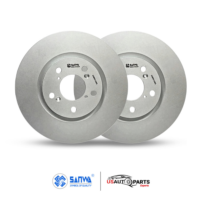 SANWA SET OF 2 FRONT BRAKE ROTOR VENTED & GEOMET COATED 320 MM FOR ACURA 2009-14 gallery