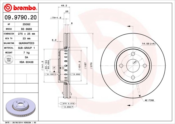 Brembo 09.9790.20 Brake Disc for Toyota gallery