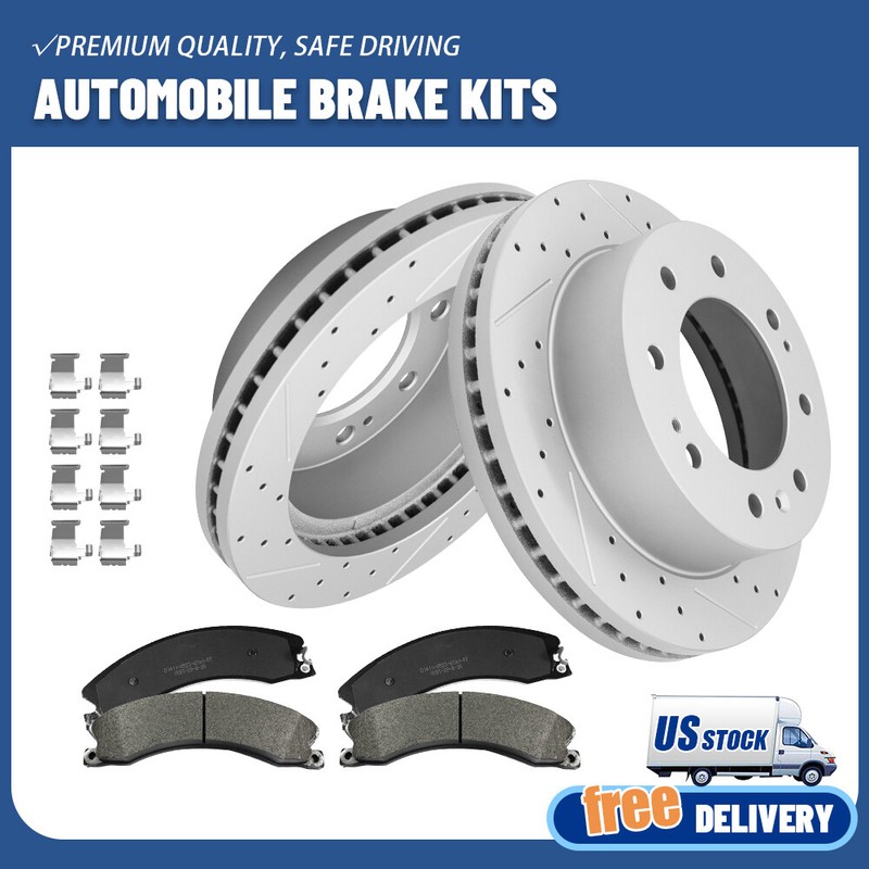 Front Rotors&Brake Pads For 2011-2019 Chevy Silverado 3500 HD GMC Sierra 2500 HD