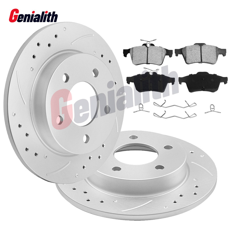 Rear Drilled Brake Rotors & Ceramic Brake Pads for 2005 – 2011 2012 2013 Mazda 3