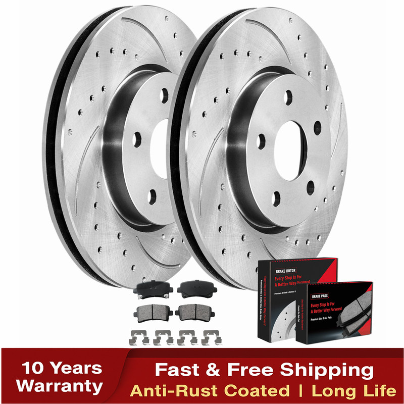 12.4″ Rear Rotors Brake Pads for Buick Lacrosse Regal Chevrolet Impala Malibu