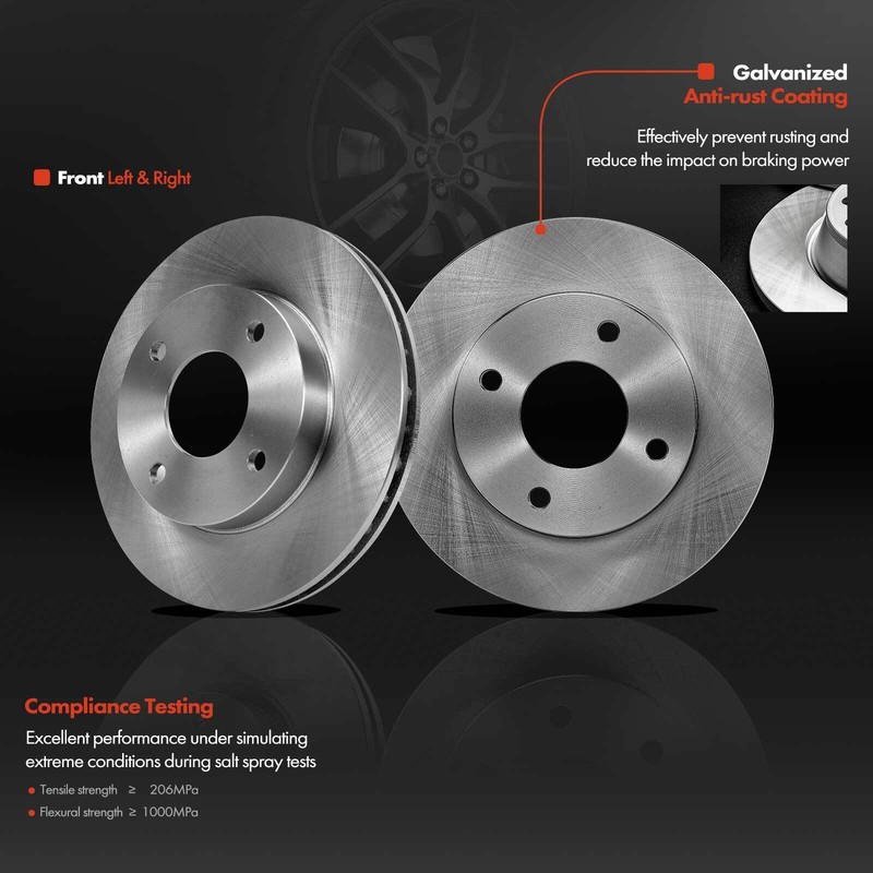 Disc Rotors & Ceramic Brake Pads for Nissan Sentra 2000-2006 L4 1.8L Front Side gallery