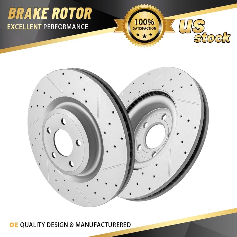 2x Front Drilled Disc Brake Rotors for Ford Explorer Police Interceptor Utility