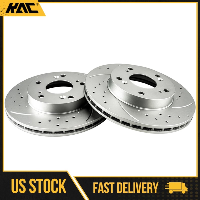 Front Drilled Brake Rotors For 2006-2011 Honda Civic 1.8L 2006-2010 1.3L 2PC