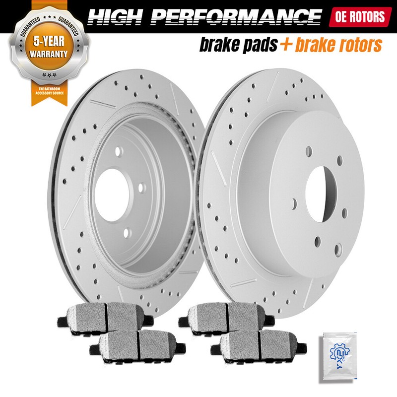 REAR Drilled Brake Rotors + Ceramic Pads For Infiniti Q50 QX70 FX35 FX37 FX45