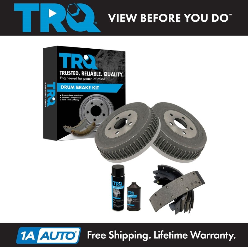 TRQ Rear Brake Drum & Shoe Kit w/Chemicals for 95-03 Ford Windstar Van Brand