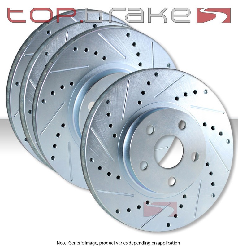 FRONT+REAR SET TOPBRAKES Performance Drilled Slotted Brake Rotor VENTED TBS12275