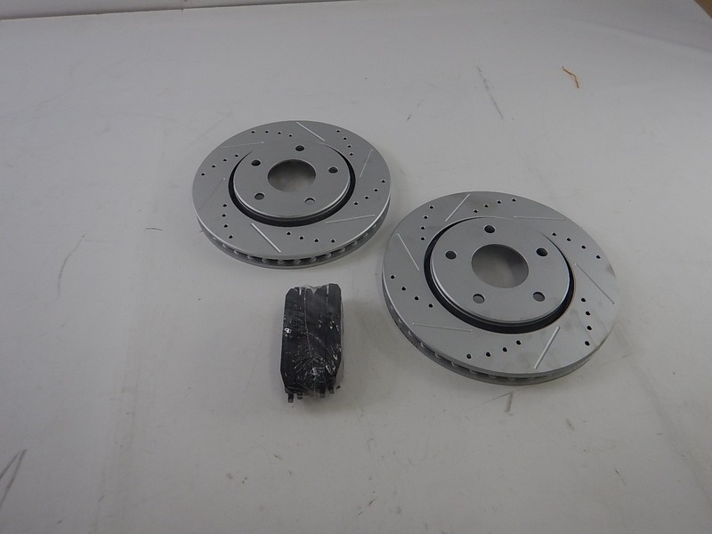 ECCPP 2 Piece Front Brake Rotors and 4 Piece Ceramic Disc Brake