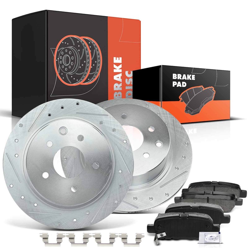 New Rear Disc Brake Rotors & Ceramic Brake Pads for Nissan Altima Maxima Sentra