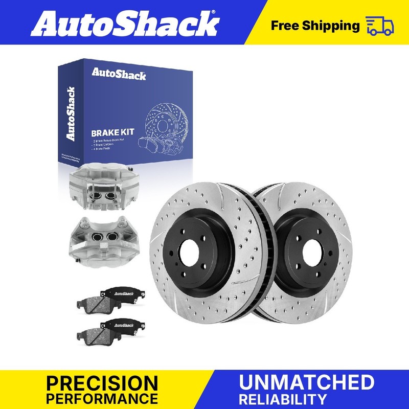 Front Drilled Slotted Brake Rotors Pads Calipers for INFINITI, G37 2009-2010