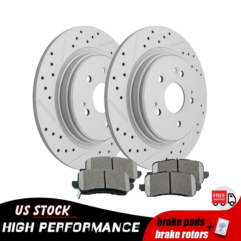 310mm Rear Drilled Disc Brake Rotors Pads for 2015 2016 2017 – 2020 Acura TLX