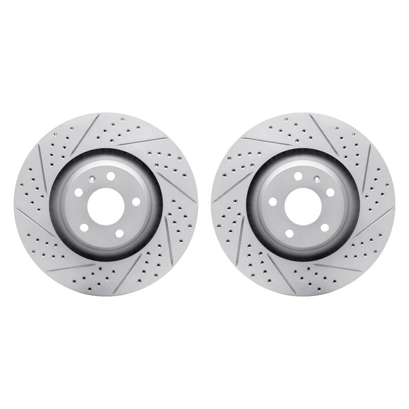 For Audi A6 Quattro 05-11 R1 Concepts Drilled & Slotted Front Brake Rotor Set