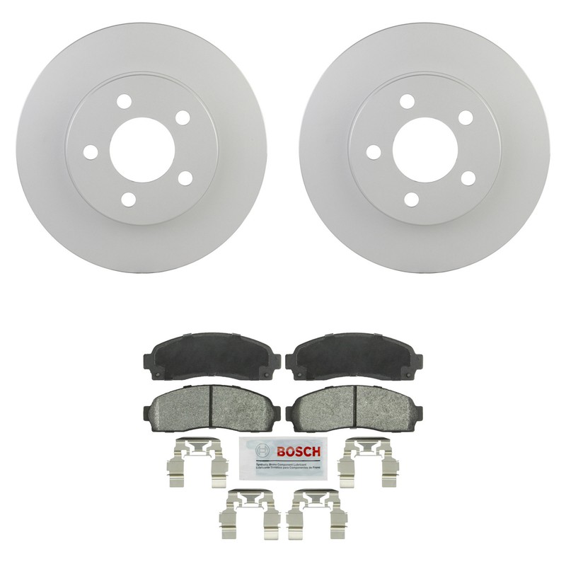 Bosch Front Rotors Severe Duty Semi-Met Disc Brake Pad Kit For Explorer B4000