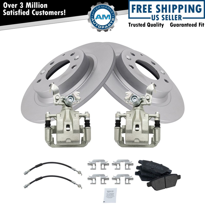 Rear Brake Pad & Rotor Kit Semi-Metallic Premium G-Coated For 2009-2013 Mazda 6