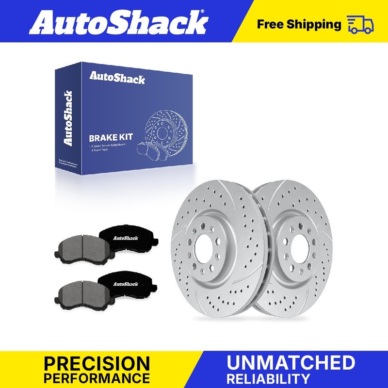 Front Drilled Slotted Brake Rotors Premium Ceramic Pads for Chrysler, 200 15-17