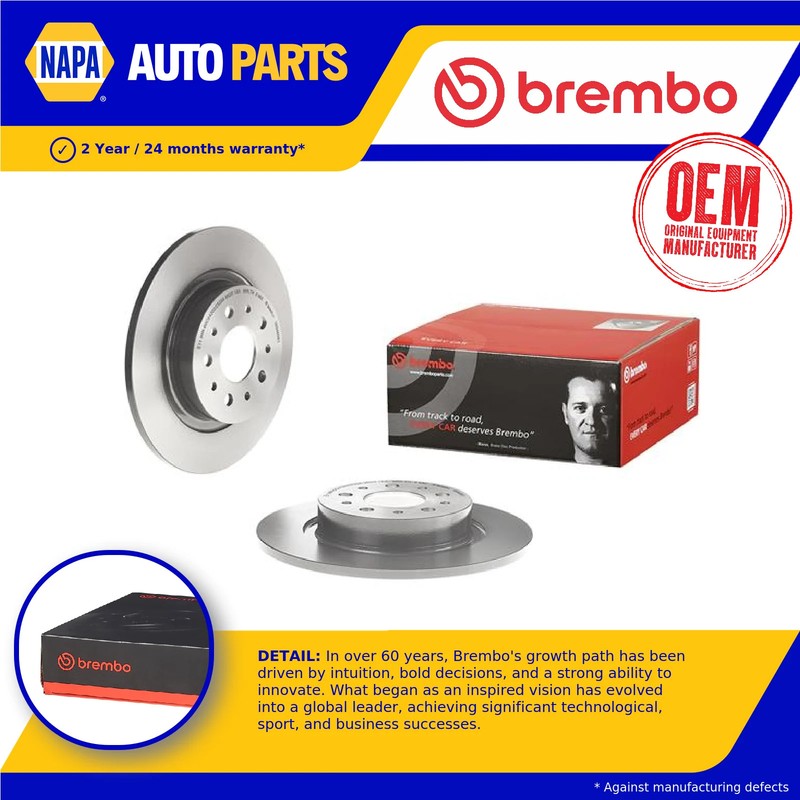 2x Brake Discs Pair Solid fits FIAT TIPO 356, 357 1.6D Rear 2015 on 264mm Set